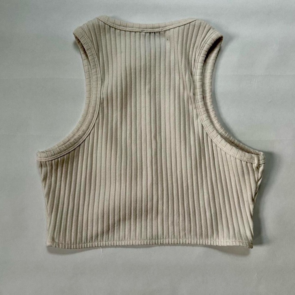 Princess Polly Beige Ribbed Tank Top - Picture 3 of 5